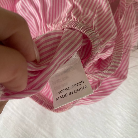 Strapless Pink Striped Crop Top - Picture 6 of 6